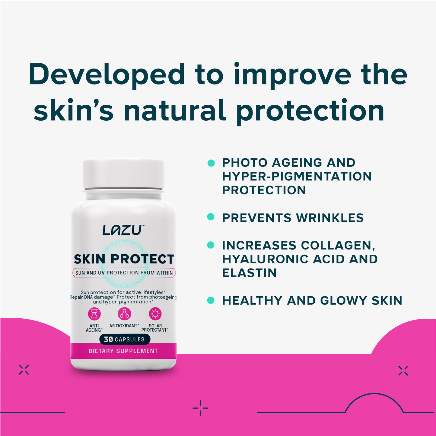 LAZU SKIN PROTECT - Sun and UV protection from within