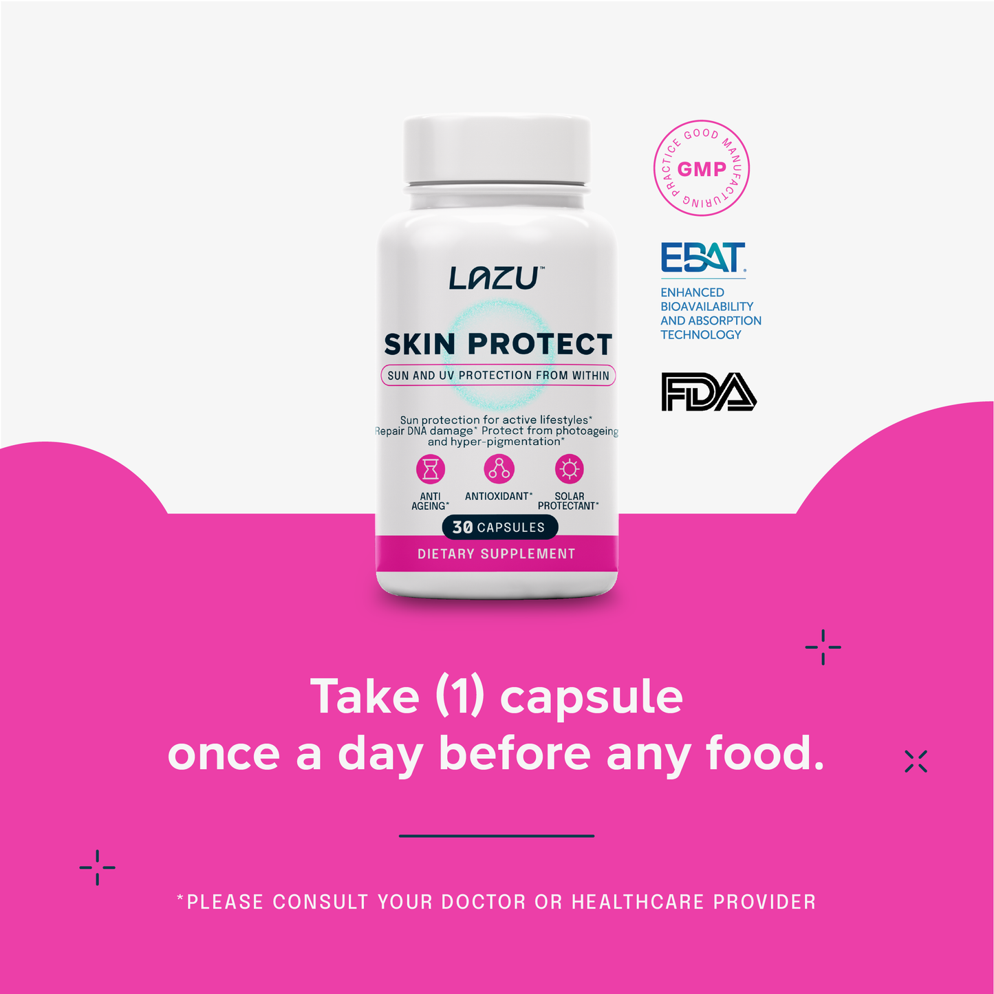 LAZU SKIN PROTECT - Sun and UV protection from within